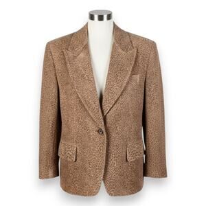 Vintage 1990s The Limited Animal Print Maximal Suede Leather Jacket Size Small